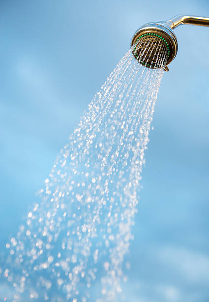 Shower head at the beach. Coastal scenes at Viareggio Tuscany Italy.  Mediterranean and Italian culture.