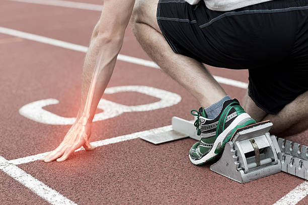 istock Highlighted bones of man about to race 479576152