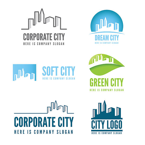 logo, logo, etykiety, logotyp elementów budynków na www, firm - skyscraper construction built structure single object stock illustrations