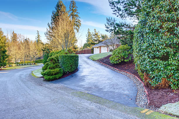 istock Brick house with greenery and driveway. 479581310