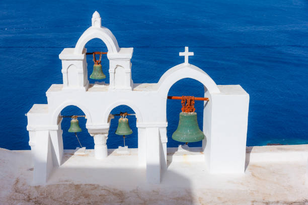 istock Traditional white bell tower at Santorini in Greece 479581895