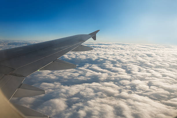 istock Wing of airplane from window 479582366
