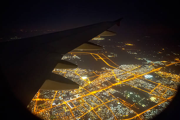 istock View from the window of an airplane at night 479582508