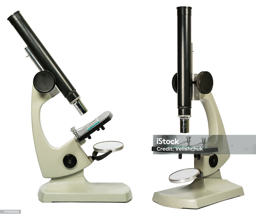 Two Microscope Two Microscopes Isolated On White Stock Photo - Download Image Now ...