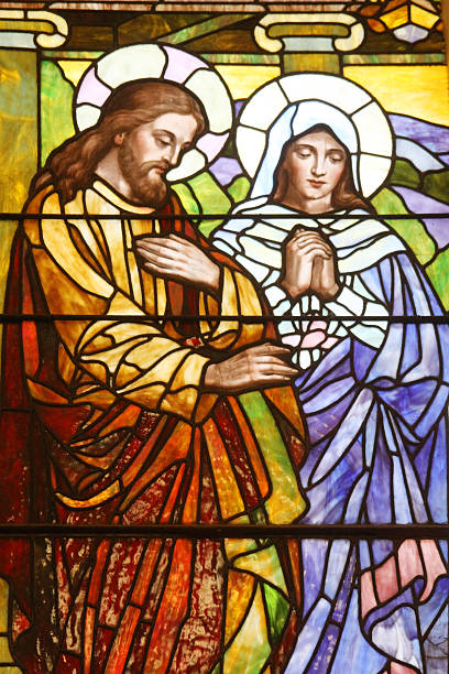 istock Stained Glass- Mary and Joseph 479585180