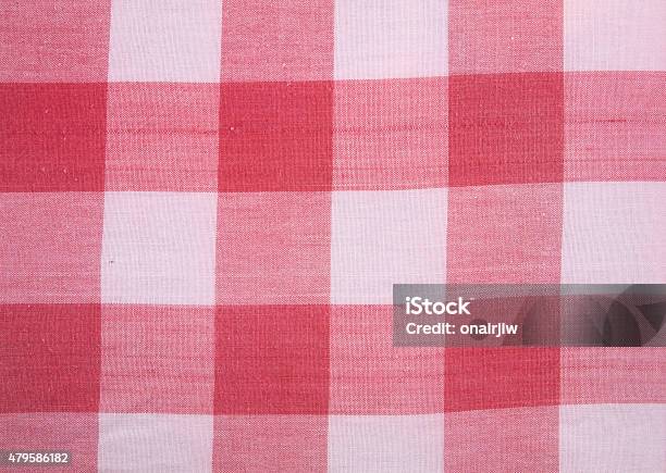 Red Checkered Tablecloth Texture Stock Photo - Download Image Now - 2015, Abstract, Backgrounds