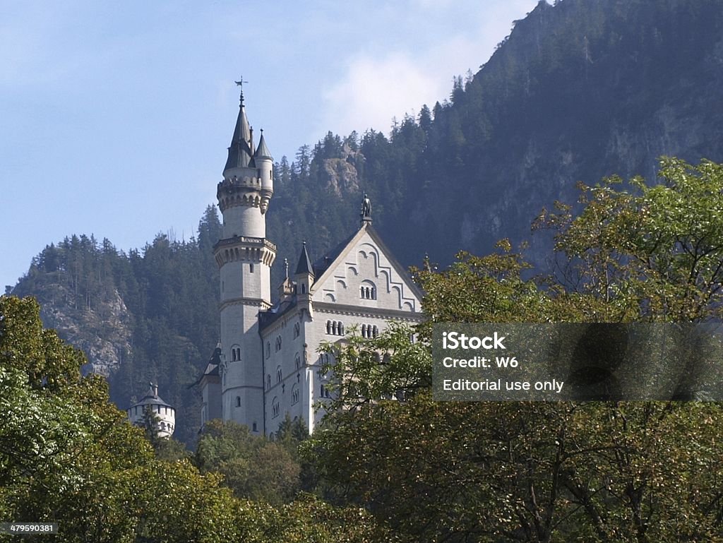 Neuschwanstein Castle Fuessen, Germany - September 22, 2011: Neuschwanstein castle in Germany was built by Bavarian king Ludwig II in 19th century.  It's one of the most famous attractions in Germany. Baroque Style Stock Photo