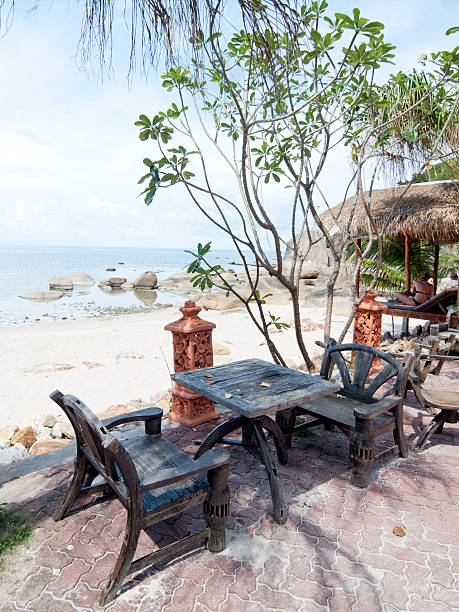 istock wood chairs on tropical beach 479590847