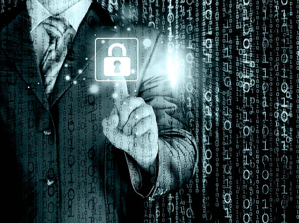 istock Businessman touch lock on world map  background 479591071