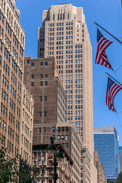 istock New York City buildings and flags 479591200