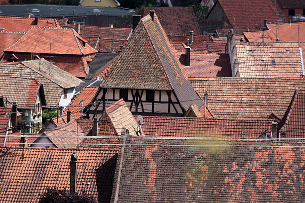 istock Village with red tiled roofs 479597922