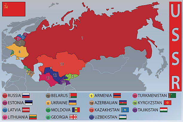 illustrazioni stock, clip art, cartoni animati e icone di tendenza di mappa e bandiere delle repubbliche dell'ex unione sovietica - tagikistan