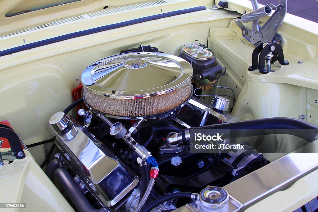 Automobile Engine An automobile engine is photographed 2015 Stock Photo