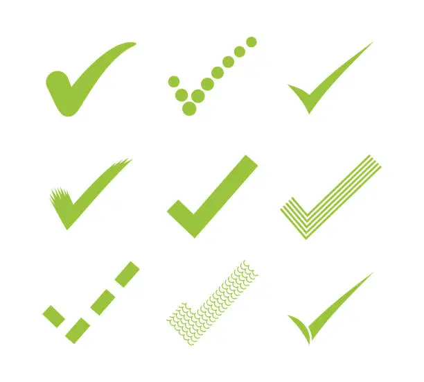 Vector illustration of Check mark icons