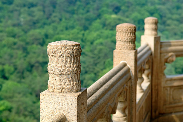 white railing of a historical monument