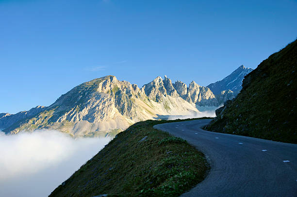 Road to Col de l'Iseran, France stock photo