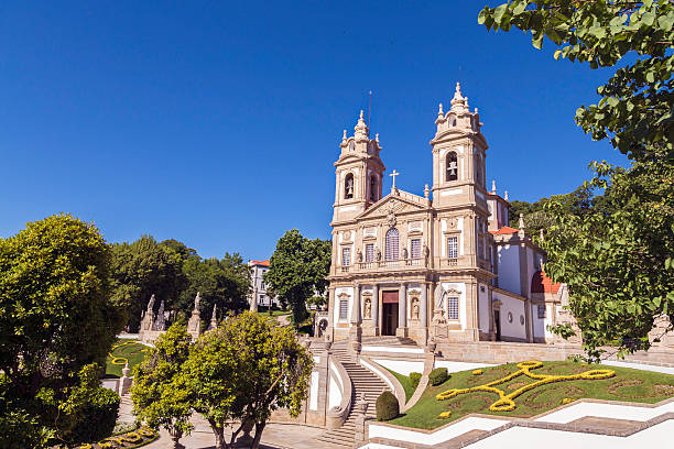 Bom Jesus do Monte church in Braga, Portugal stock photo