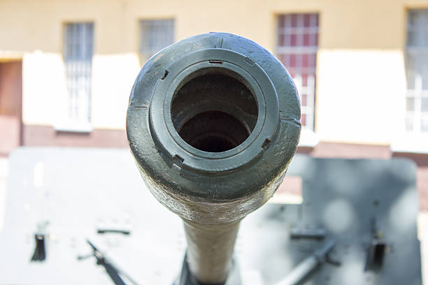 istock Closeup of a muzzle brake - cannon barrel 479607426