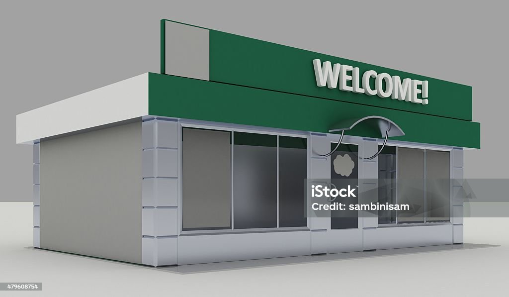 Illustration of shop - kiosk  exterior 2015 Stock Photo