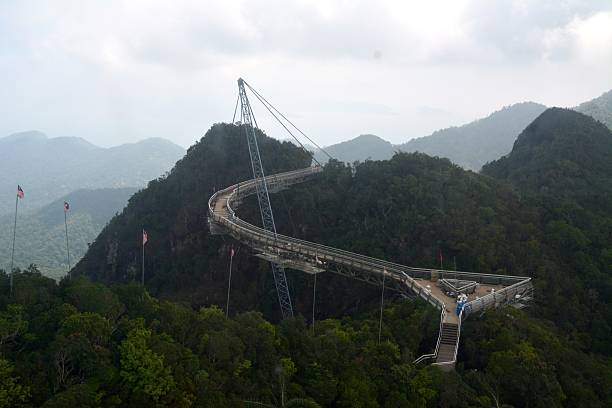 、ランカウイマレーシアのスカイブリッジ - tropical rainforest elevated walkway pulau langkawi malaysia ストックフォトと画像