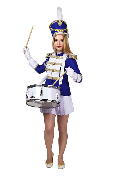 cheerleade drummer isolated on white background