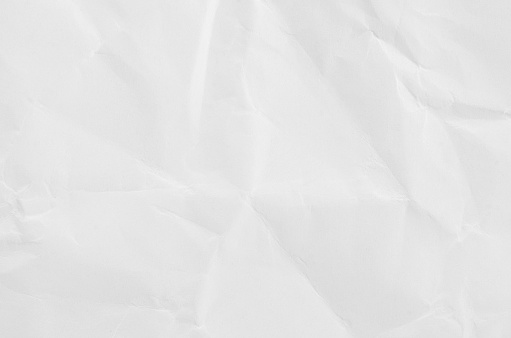 White crumpled paper for texture or background.