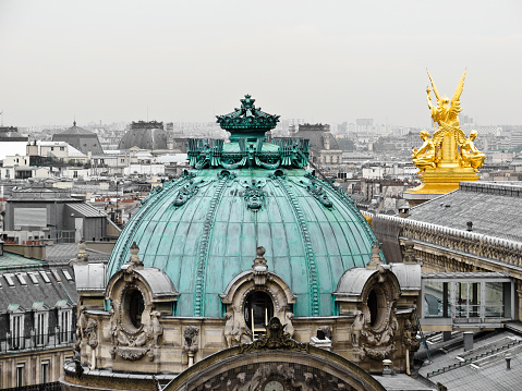 Urban view from a survey terrace of Gallery Lafayette. Roofs of Paris