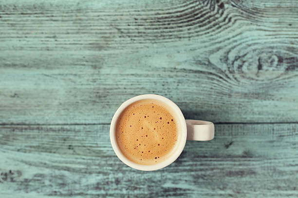 istock Cup of fresh coffee on vintage wooden table 479617070