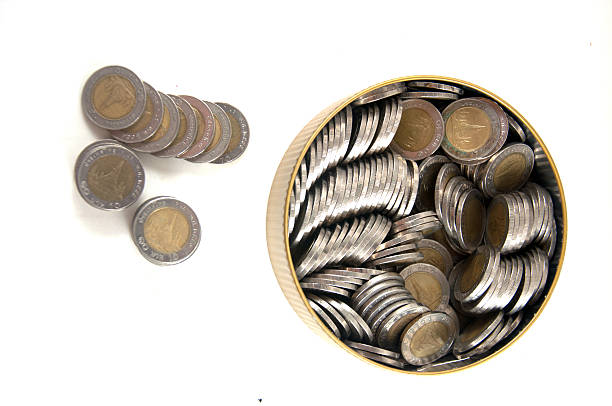 istock Thailand ten baht coins on white background 479617314
