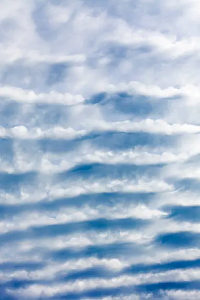 Rippled Cloud Patterns in Blue Sky