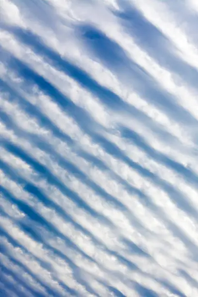 Rippled Cloud Patterns in Blue Sky