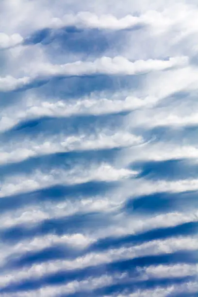 Rippled Cloud Patterns in Blue Sky