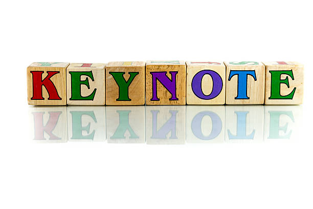 keynote keynote colorful wooden word block on the white background linchpin stock pictures, royalty-free photos & images
