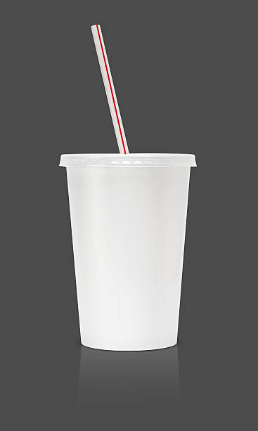 istock Paper glass beverage packaging with straw 479623178