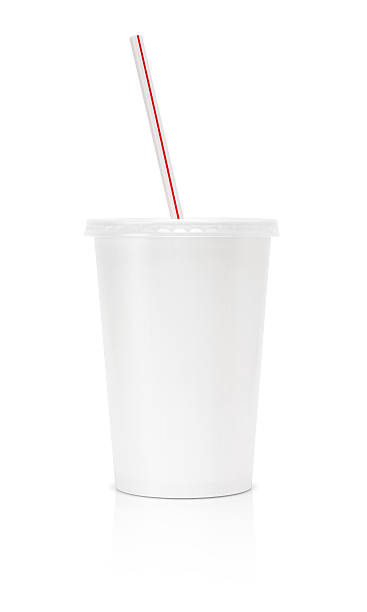 istock Paper glass beverage packaging with straw 479623184