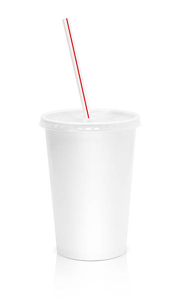 istock Paper glass beverage packaging with straw 479623186