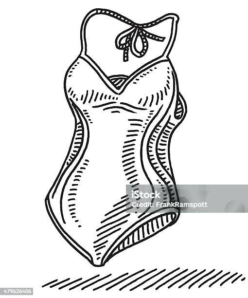 Womens Swimsuit Drawing Stock Illustration - Download Image Now - 2015, Aquatic Sport, Arts Culture and Entertainment