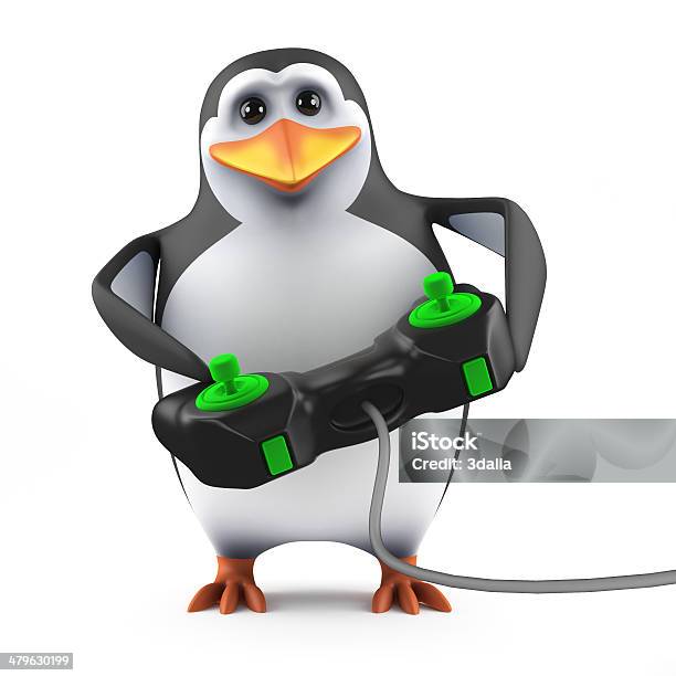 3d Penguin Video Gamer Stock Photo - Download Image Now - Animal, Animal Body Part, Animal Wing