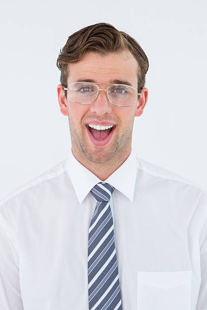 istock Happy geeky businessman looking at camera 479630286