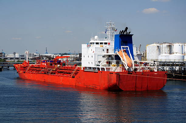 istock chemical tanker during loading operation in the port 479630440