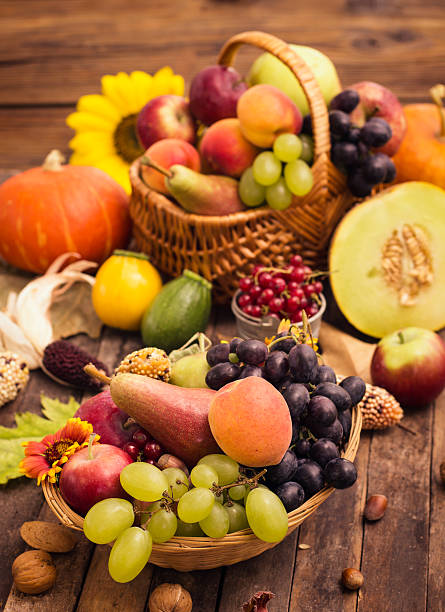 istock Fresh autumn fruits in the basket 479634194