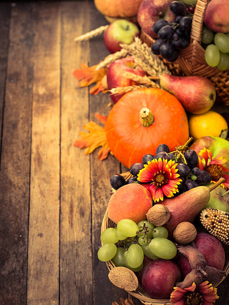 istock Autumn background with fresh fruits 479634198