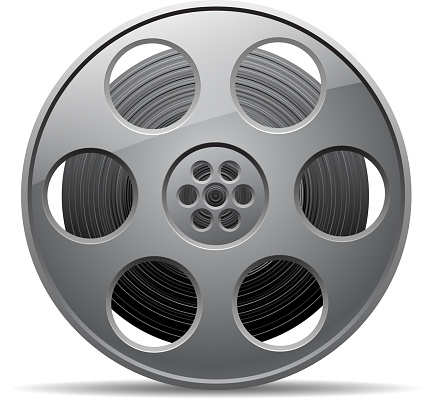 drawn of vector film reel illustrations.This file has been used illustrator cs3 EPS10 version feature of multiply.