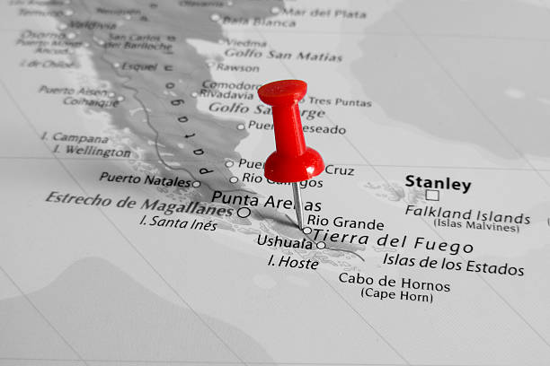 istock Red marker over Patagonia 479637936