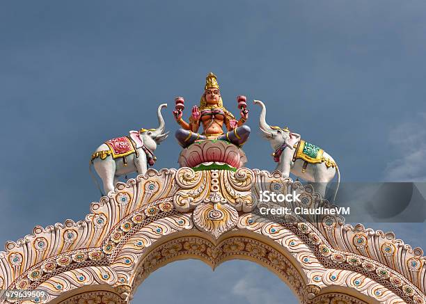 Goddess Lakshmi On Top Of The Entrance Gate At Sripuram Stock Photo - Download Image Now