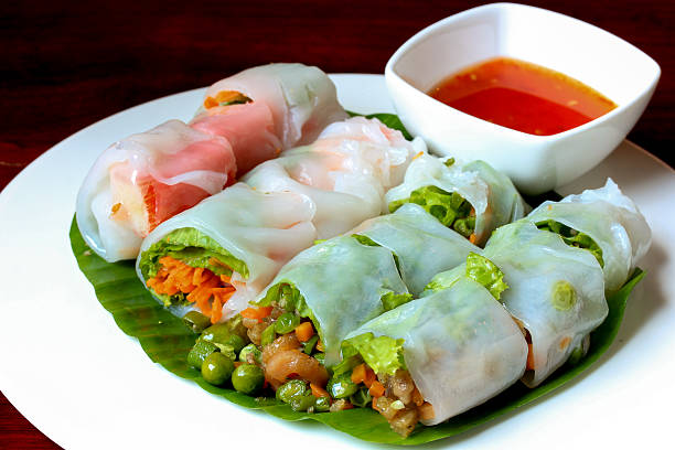 istock salad noodle, thai food,vegetable wraped with rice sheet 479646936