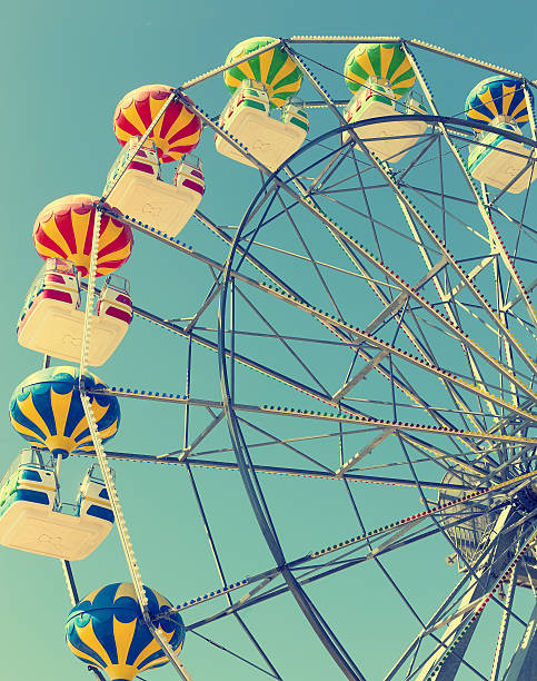 istock Vintage Retro Ferris Wheel on Blue Sky 479652902