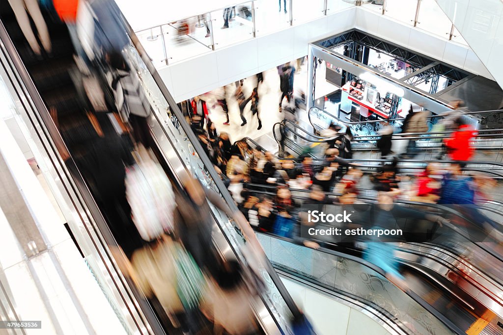 rush hour Shopping Mall Stock Photo