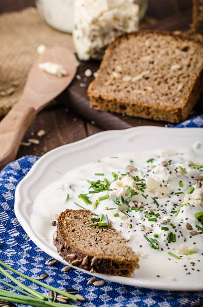 istock Homemade yogurt dip with blue cheese and chives 479656744