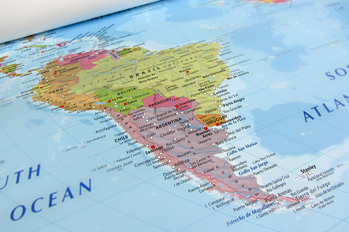 Sudamérica vista geográfico. photo
